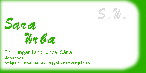 sara wrba business card